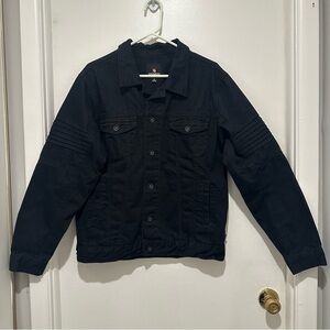 SouthPole‎ Jacket Men's Large Black Denim Trucker Button Front